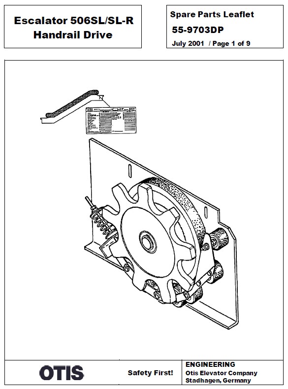 SPL 55-9703DP Escalator 506SL / SL-R Handrail Drive
