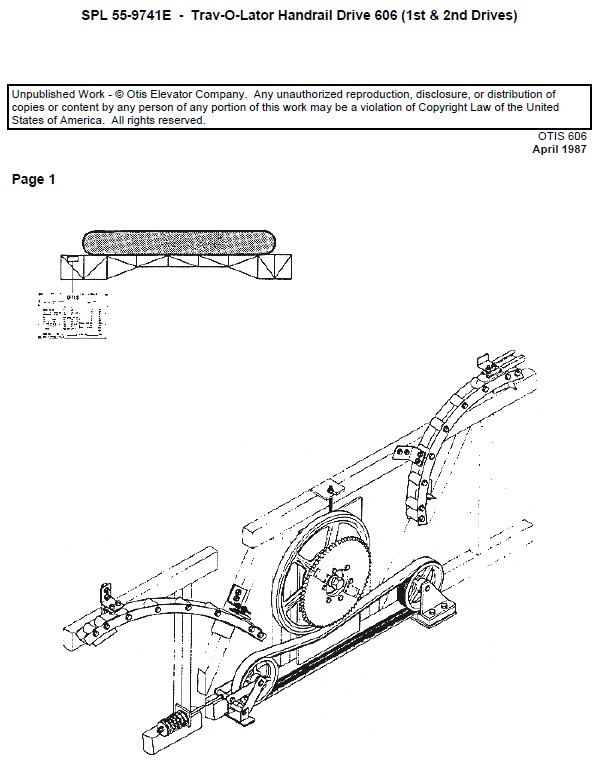 SPL 55-9741E Trav-O-Lator Handrail Drive 1st & 2nd Drives 606
