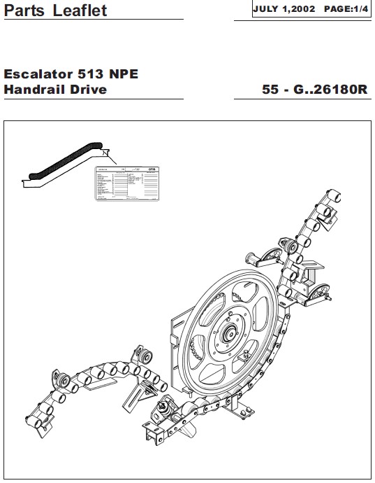 SPL 55-GAA26180R Escalator 513 NPE Handrail Drive