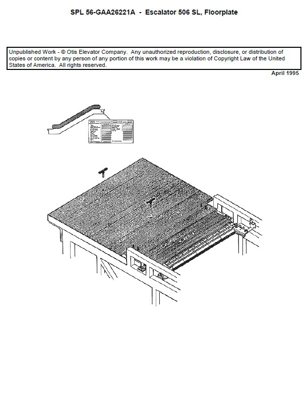 SPL 56-GAA26221A Escalator Floor Plate 506SL