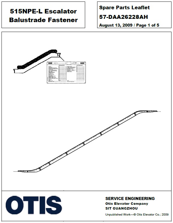 SPL 57-DAA26228AH 515 NPE-L Escalator Balustrade Fastener