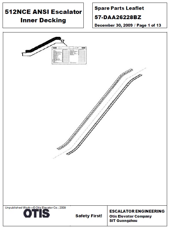 SPL 57-DAA26228BZ 512 NCE ANSI Escalator Inner Decking