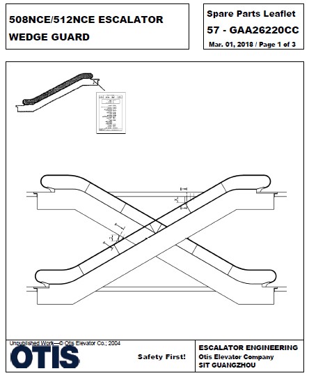 SPL 57-GAA26220CC 508 NCE / 512 NCE Escalator Wedge Guard
