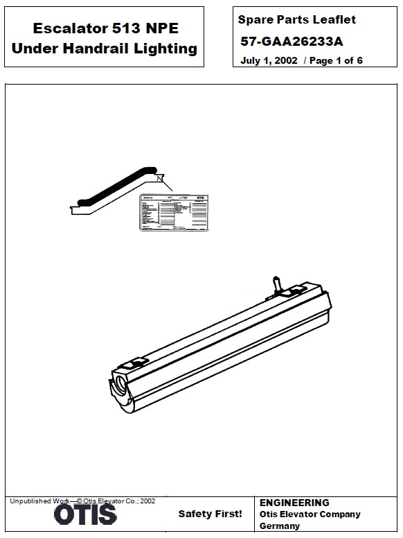 SPL 57-GAA26233A Escalator 513 NPE Under Handrail Lighting