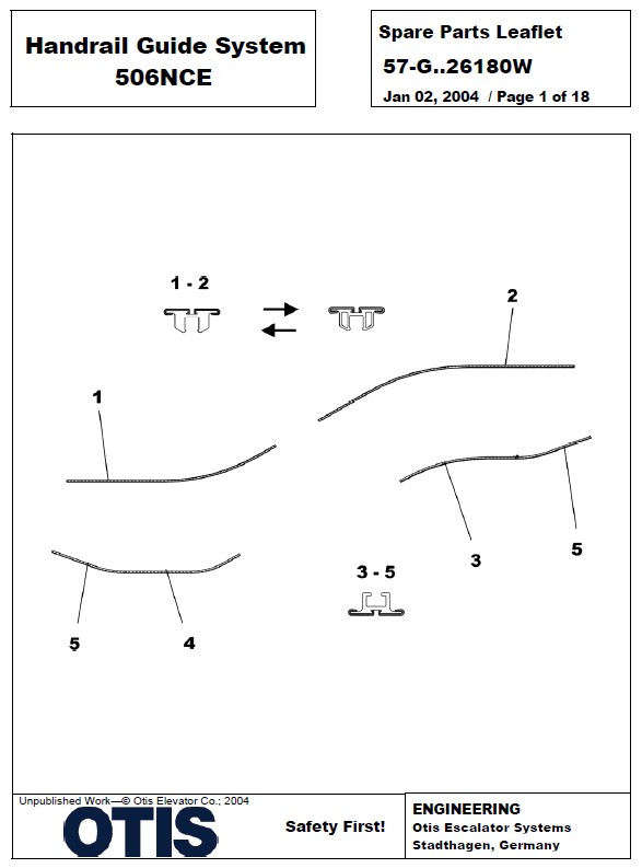 SPL 57-GBA26180W Handrail Guide System 506NCE