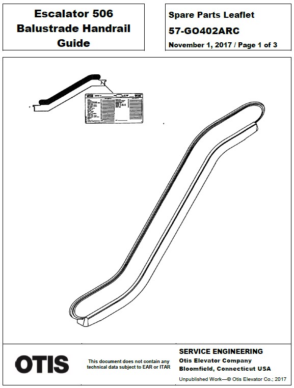 SPL 57-GO402ARC Escalator 506 Balustrade Handrail Guide
