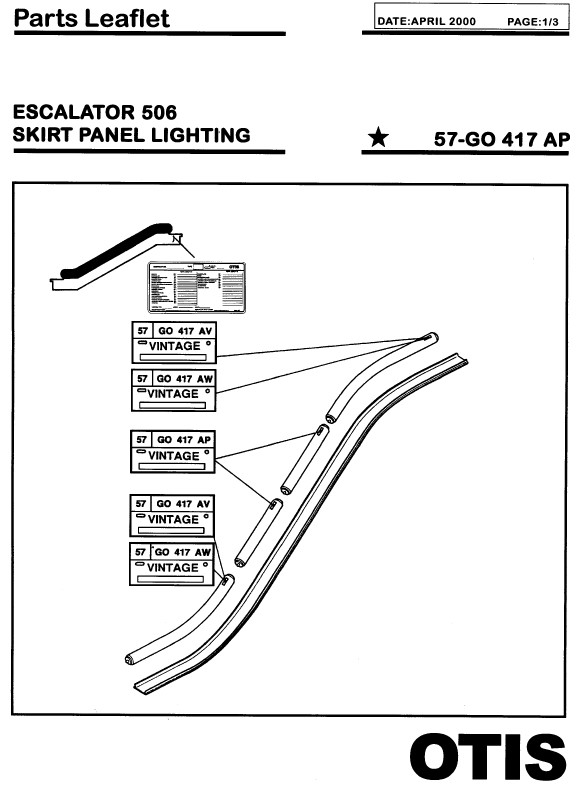 SPL 57-GO417AP Escalator 506 Skirt Panel Lighting