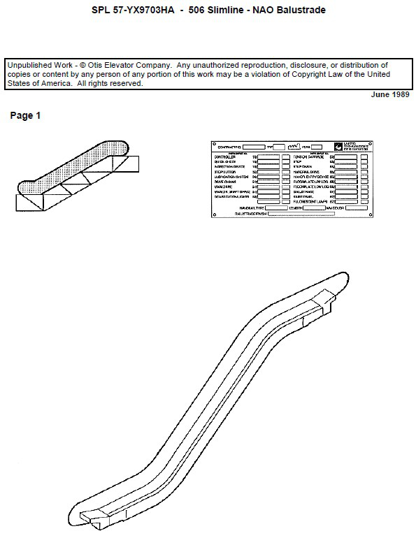 SPL 57-YX9703HA Escalator Balustrade 506SL