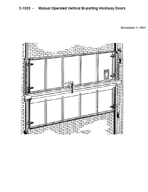 SPL C-1023 Manual Operated Vertical Bi-parting Hoistway Doors