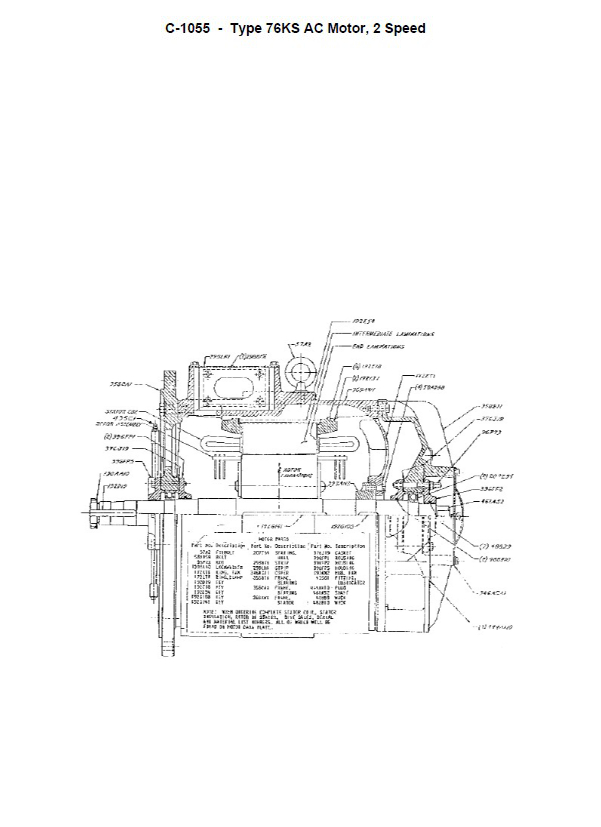 SPL C-1055 Type 76KS AC Motor, 2 Speed