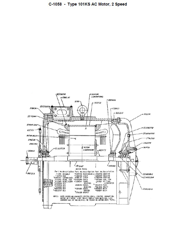 SPL C-1058 Type 101KS AC Motor, 2 Speed