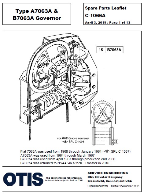 SPL C-1066A Type A7063A & B7063A Governor