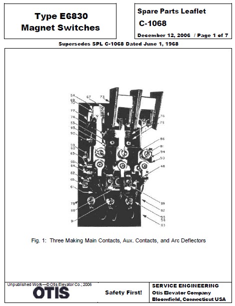 SPL C-1068 Type E6830 Magnet Switches