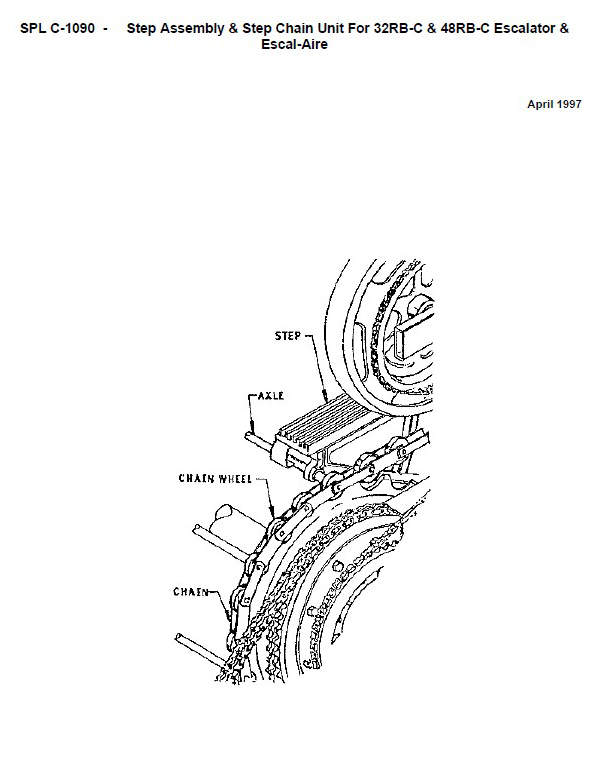 SPL C-1090 Step Assembly and Step Chain Unit 32RB-C & 48RB-C Escalator & Escal-Aire