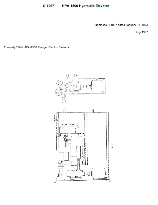 SPL C-1097 HPA-1500 Hydraulic Elevator