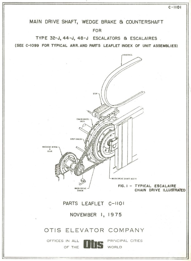 SPL C-1101 Escalator J, Main Drive, Emergency Brake, Countershaft