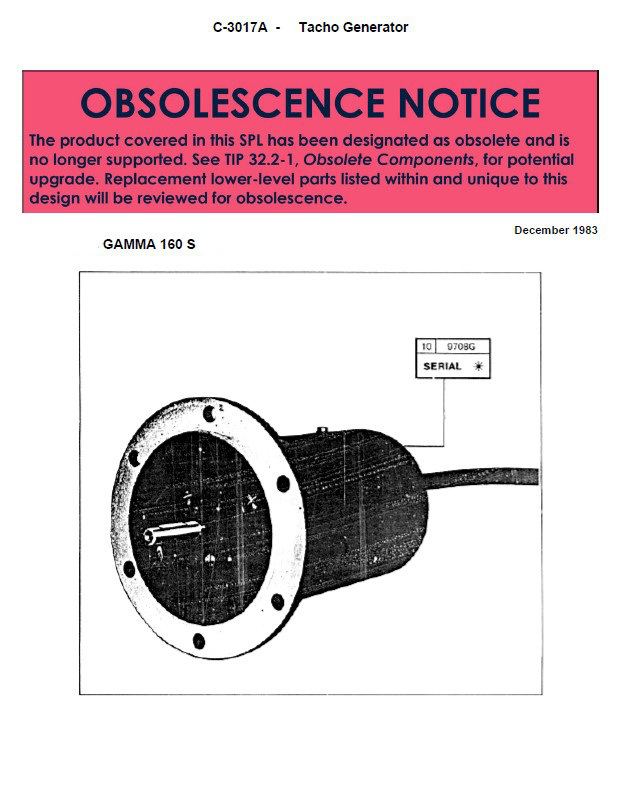 SPL C-3017A (OBSOLETE) Tacho Generator