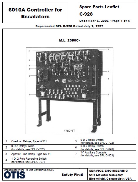 SPL C-928 6016A Controller for Escalators