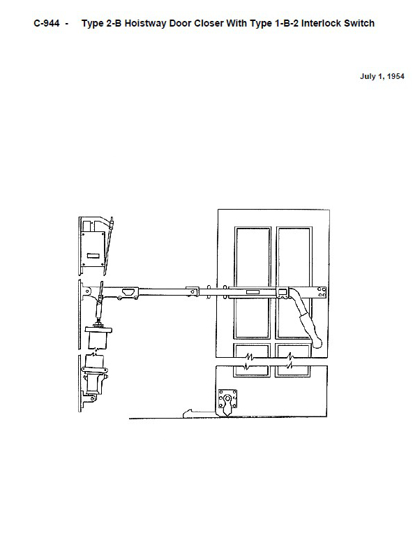 SPL C-944 Door Closer, Hoistway w/ Type 1-B-2 Interlock Switch