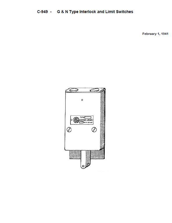 SPL C-949 G & N Type Interlock and Limit Switches