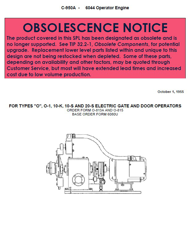 SPL C-950A (OBSOLETE) 6044 Operator Engine