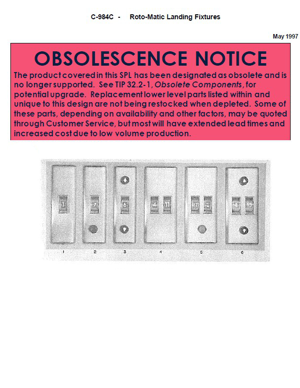 SPL C-984C (OBSOLETE) Roto-Matic Landing Fixtures