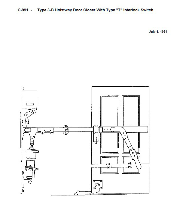 SPL C-991 Door Closer, Hoistway w/Type T Interlock Switch