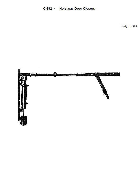 SPL C-992 Door Closer, Hoistway (Straight & Broken Arm)