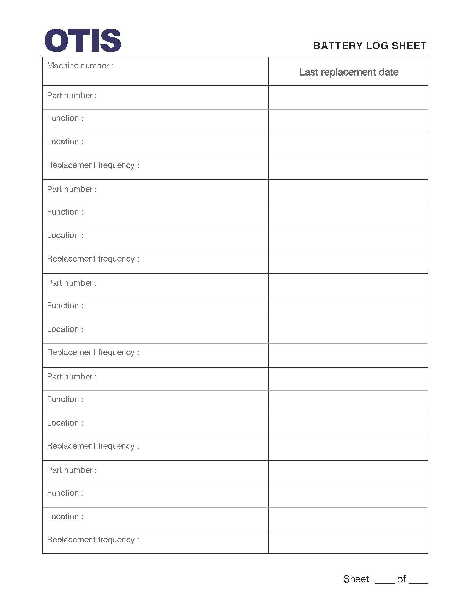 battery log sheet
